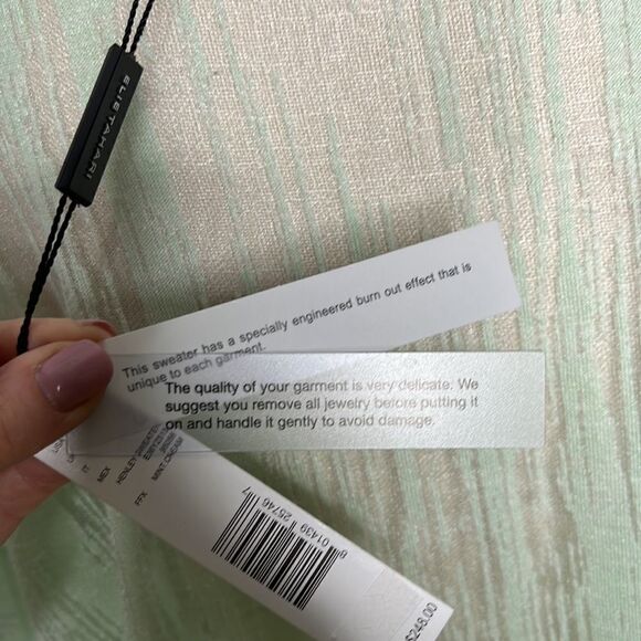 Elie Tahari Mint Cream Henley Sweater - Large - NWT - Picture 5 of 9